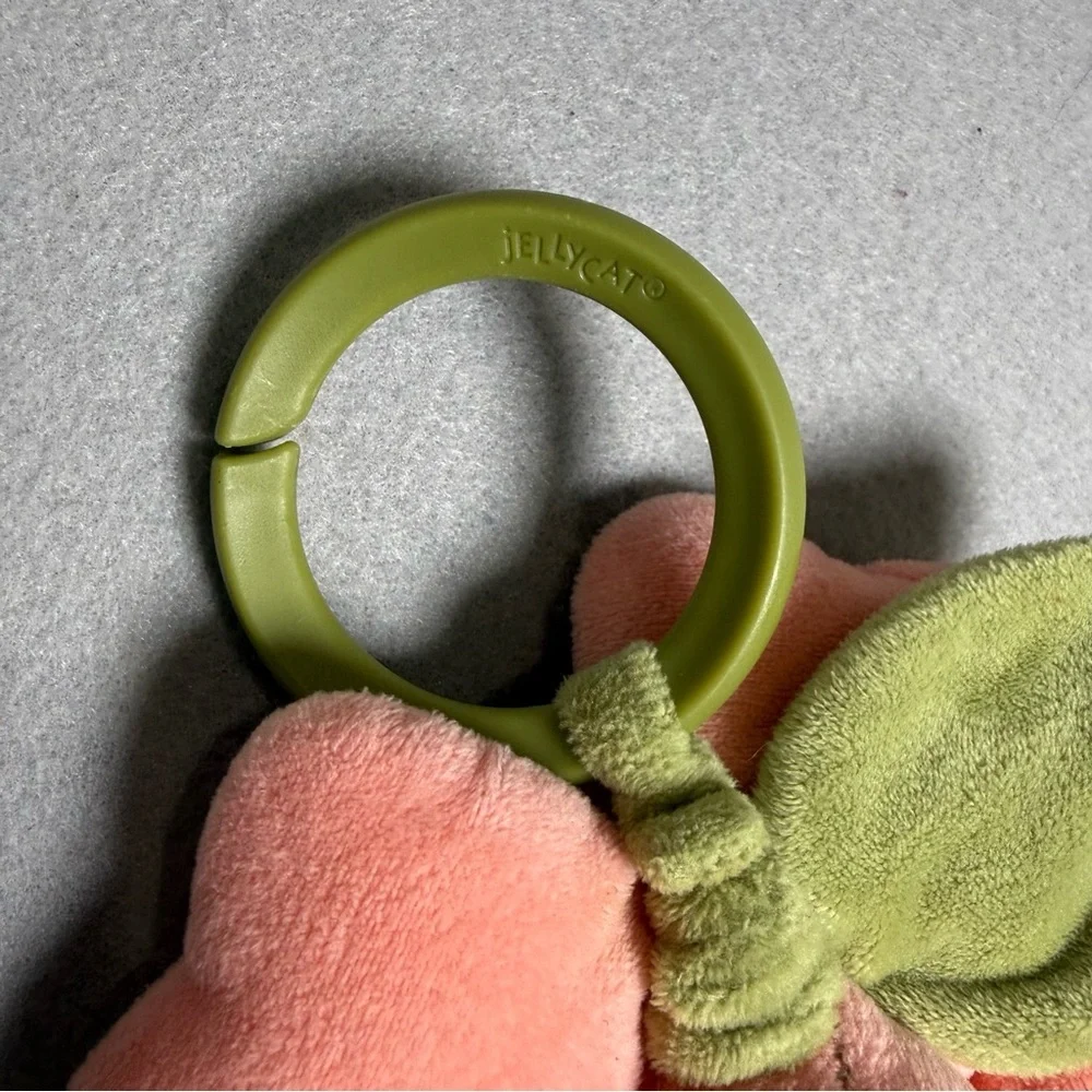 Jellycat Fleury Petunia Soother Lovey Security Blanket - Retired Pink Green Rare